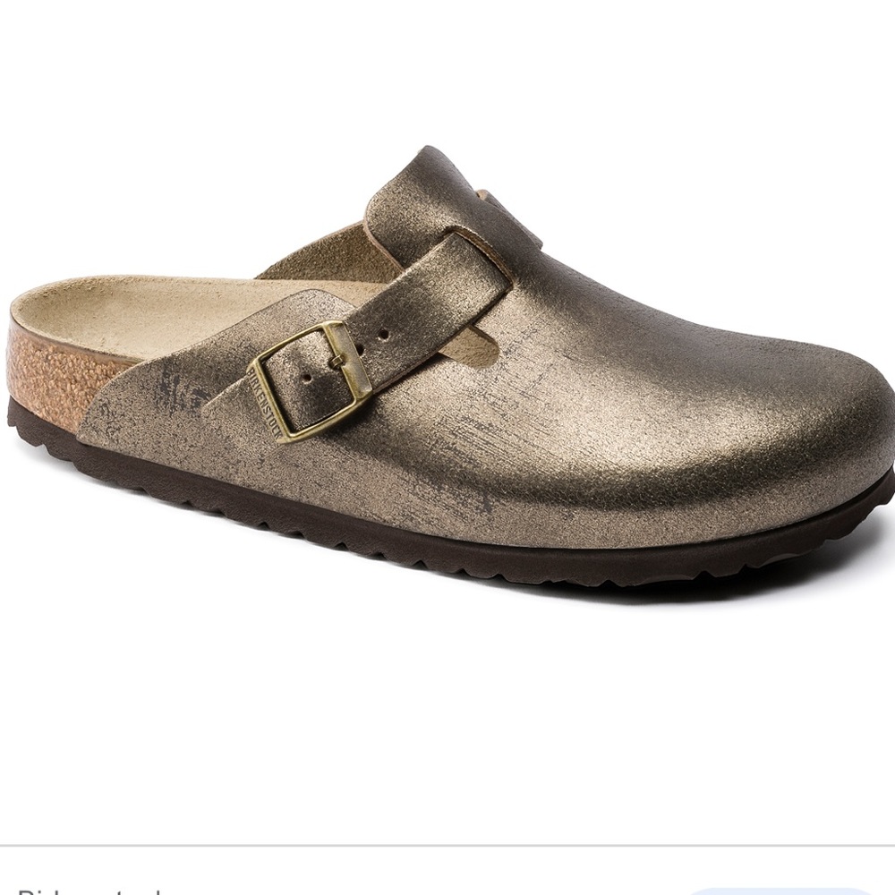 Birkenstock Boston Metallic Antique Gold Size 38